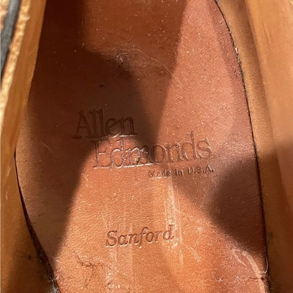 Allen Edmonds McAllister Bench Welt Wingtip Oxford Shoes Men's Size 10.5 Tan Use - Picture 10 of 12